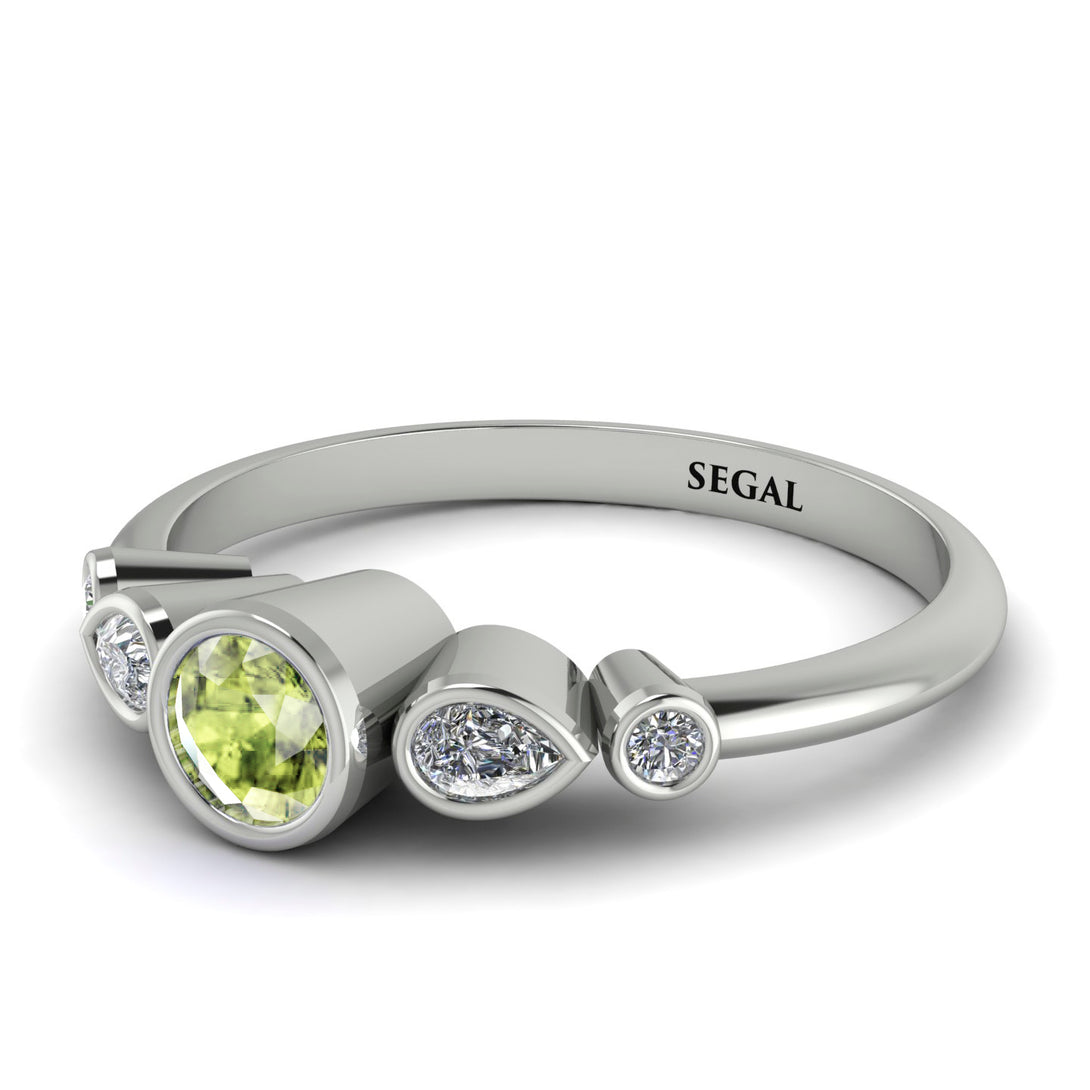 Bezel Symmetrical Peridot Ring - Ivy No. 603