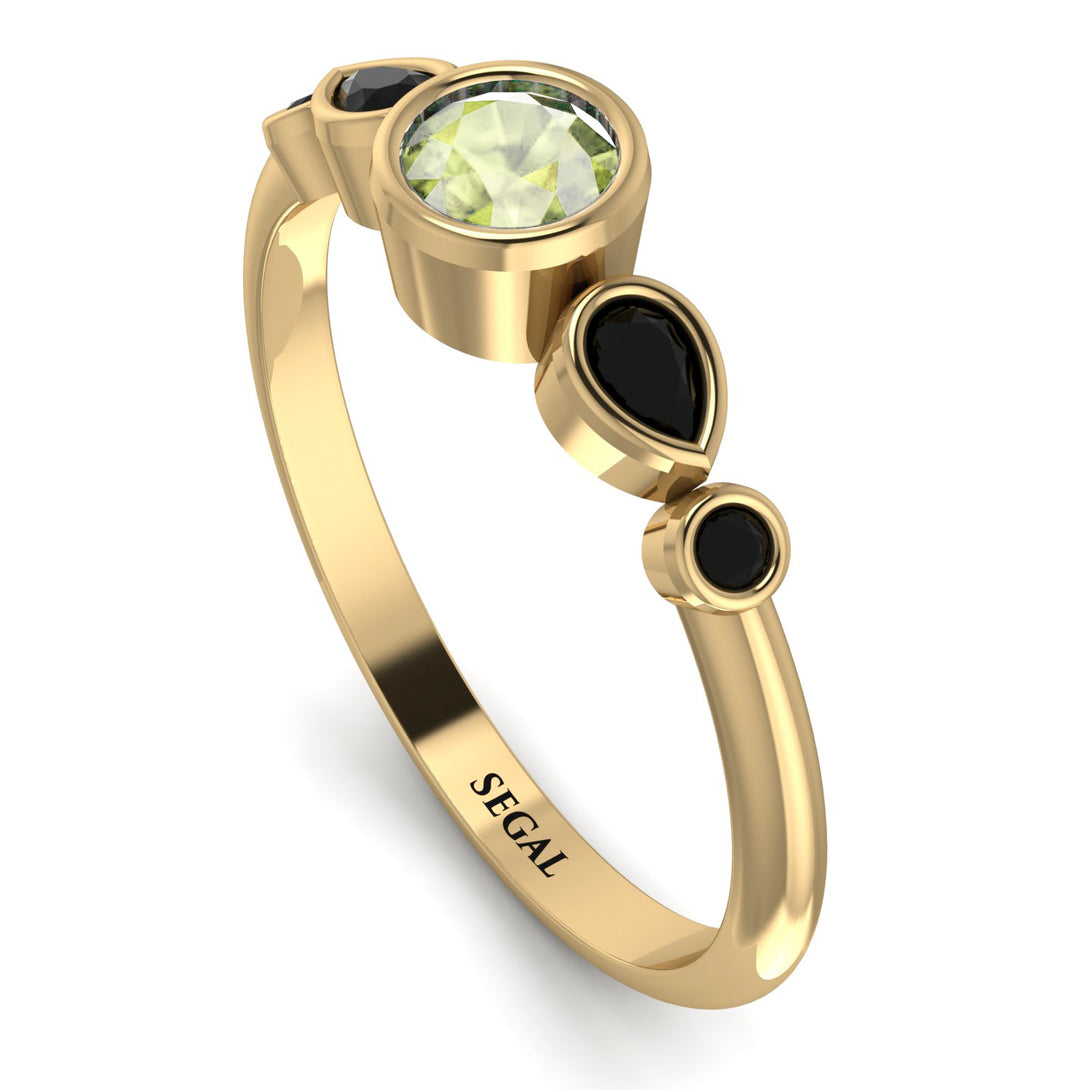 Bezel Symmetrical Peridot Ring - Ivy No. 607