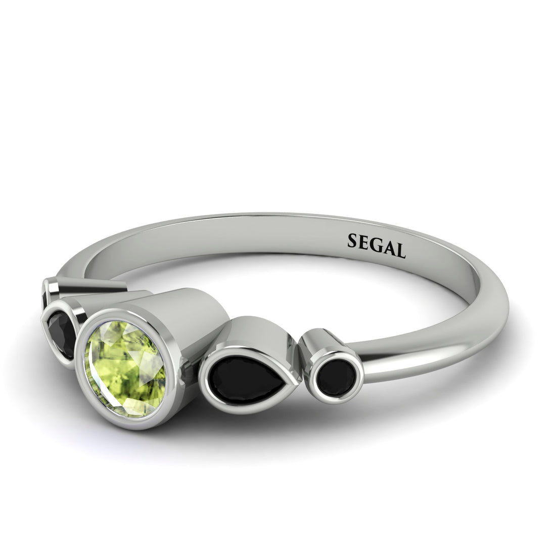 Bezel Symmetrical Peridot Ring - Ivy No. 609