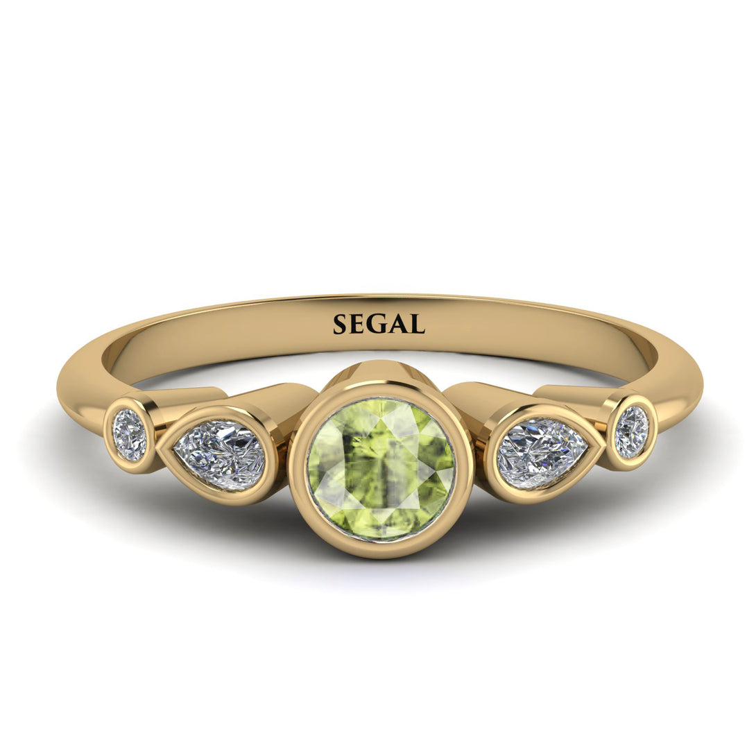 Bezel Symmetrical Peridot Ring - Ivy No. 601