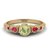 Bezel Symmetrical Peridot Ring - Ivy No. 610