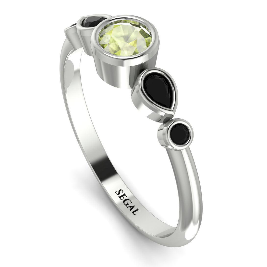 Bezel Symmetrical Peridot Ring - Ivy No. 609