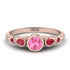Bezel Symmetrical Pink Moissanite Ring - Ivy No. 811 image 1