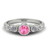 Bezel Symmetrical Pink Moissanite Ring - Ivy No. 803 image 1