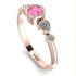 Bezel Symmetrical Pink Moissanite Ring - Ivy No. 802