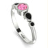 Bezel Symmetrical Pink Moissanite Ring - Ivy No. 809 image 3