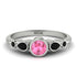 Bezel Symmetrical Pink Moissanite Ring - Ivy No. 809 image 1