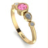 Bezel Symmetrical Pink Moissanite Ring - Ivy No. 801