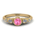 Bezel Symmetrical Pink Moissanite Ring - Ivy No. 801 image 1