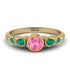 Bezel Symmetrical Pink Moissanite Ring - Ivy No. 804 image 1
