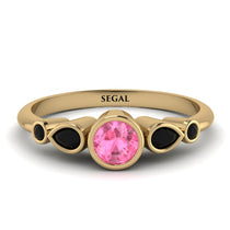 Bezel Symmetrical Pink Moissanite Ring - Ivy No. 807 image 1