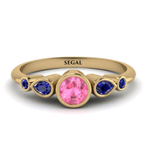 Bezel Symmetrical Pink Moissanite Ring - Ivy No. 813 image 1