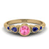 Bezel Symmetrical Pink Moissanite Ring - Ivy No. 813
