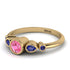 Bezel Symmetrical Pink Moissanite Ring - Ivy No. 813 image 2