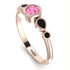 Bezel Symmetrical Pink Moissanite Ring - Ivy No. 808 image 3