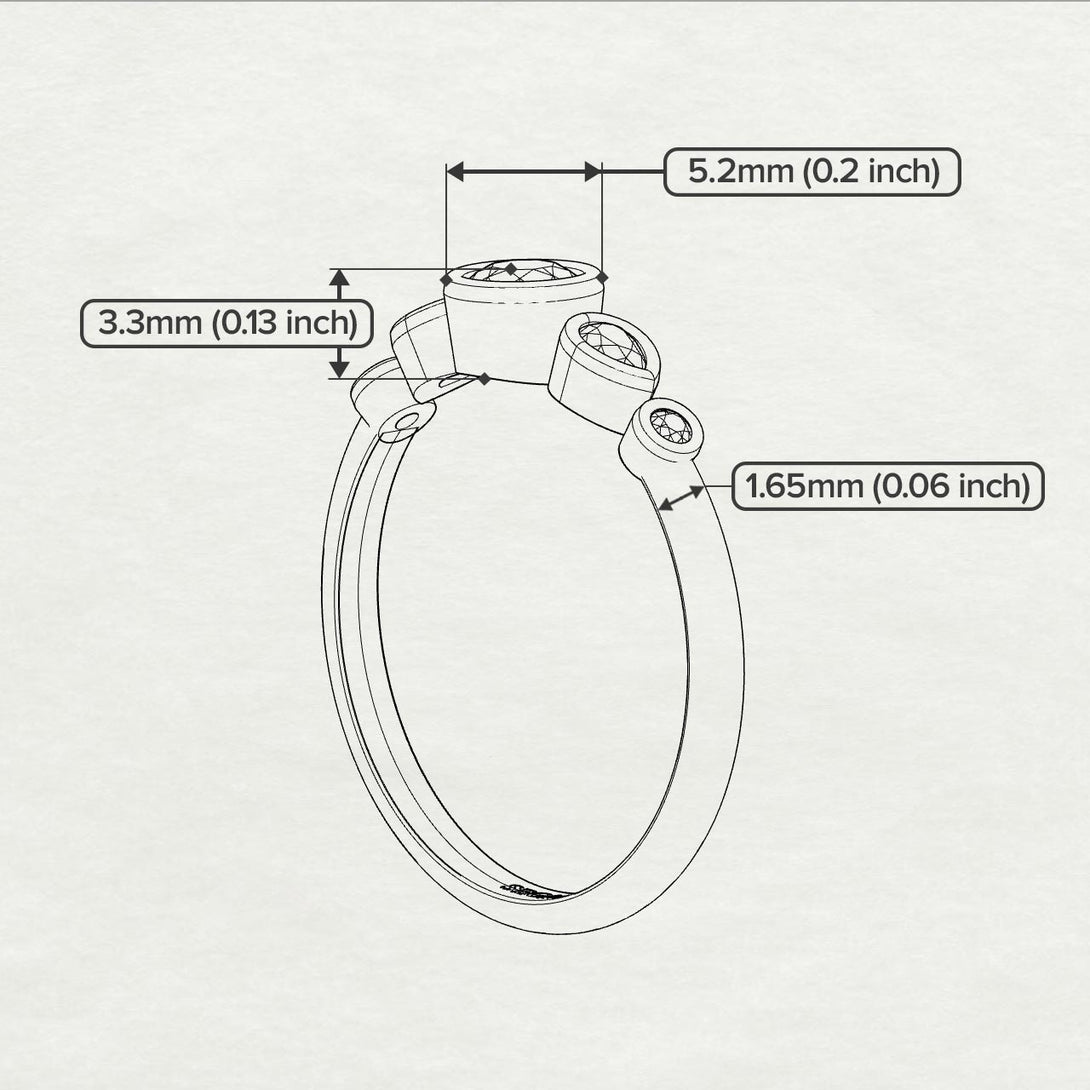 Bezel Symmetrical Brown Diamond Ring - Ivy No. 1104