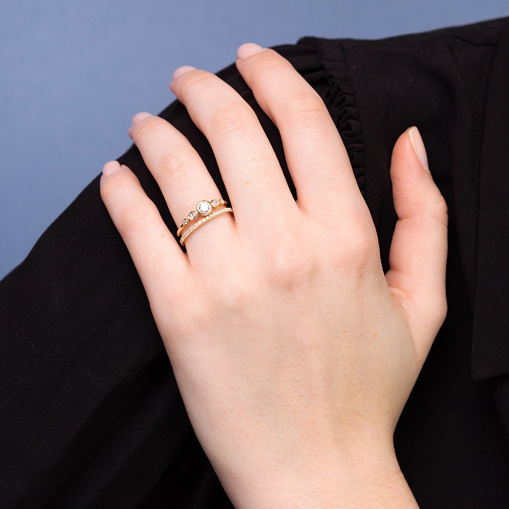 Bezel Symmetrical Brown Diamond Ring - Ivy No. 1110