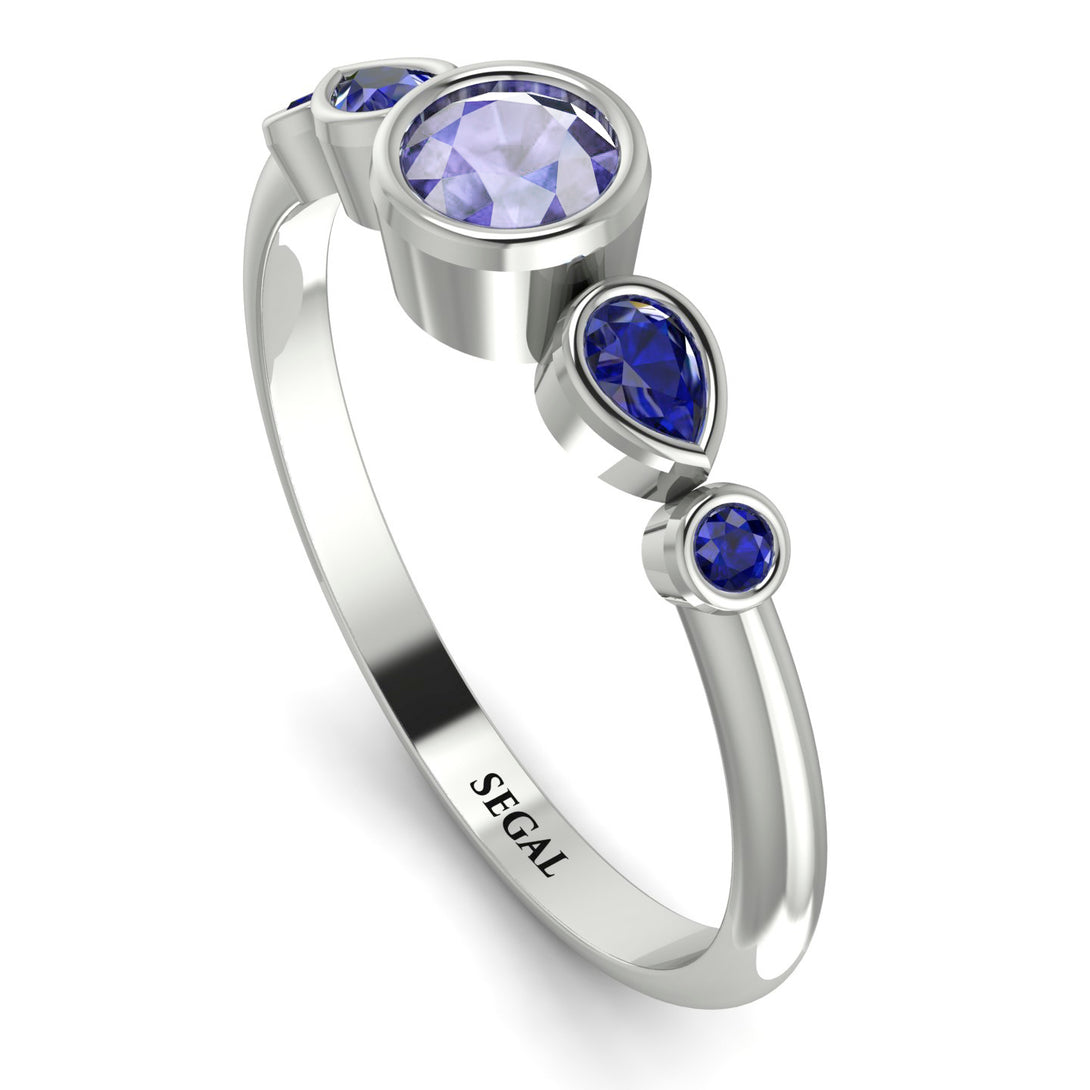 Bezel Symmetrical Tanzanite Ring - Ivy No. 215