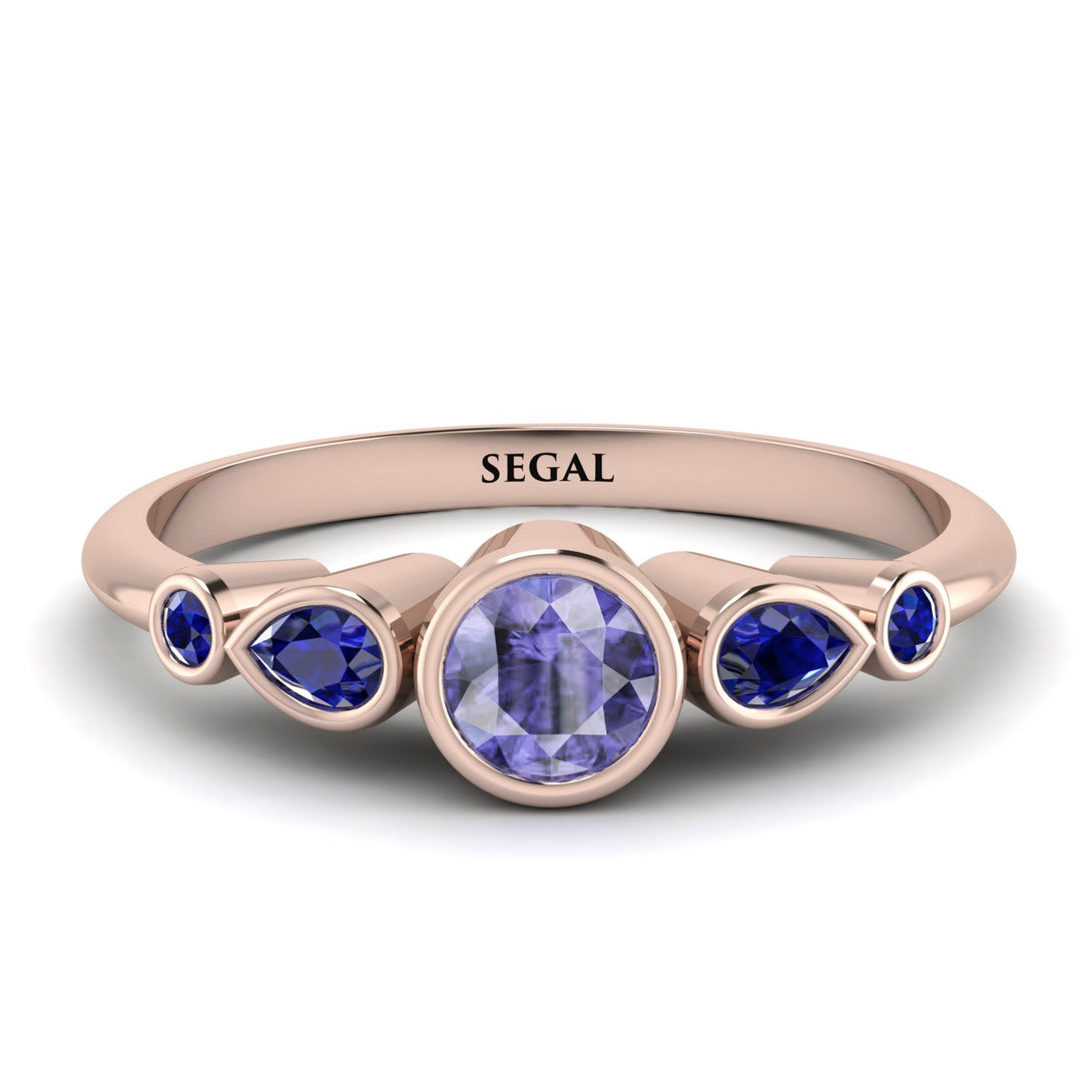 Bezel Symmetrical Tanzanite Ring - Ivy No. 214