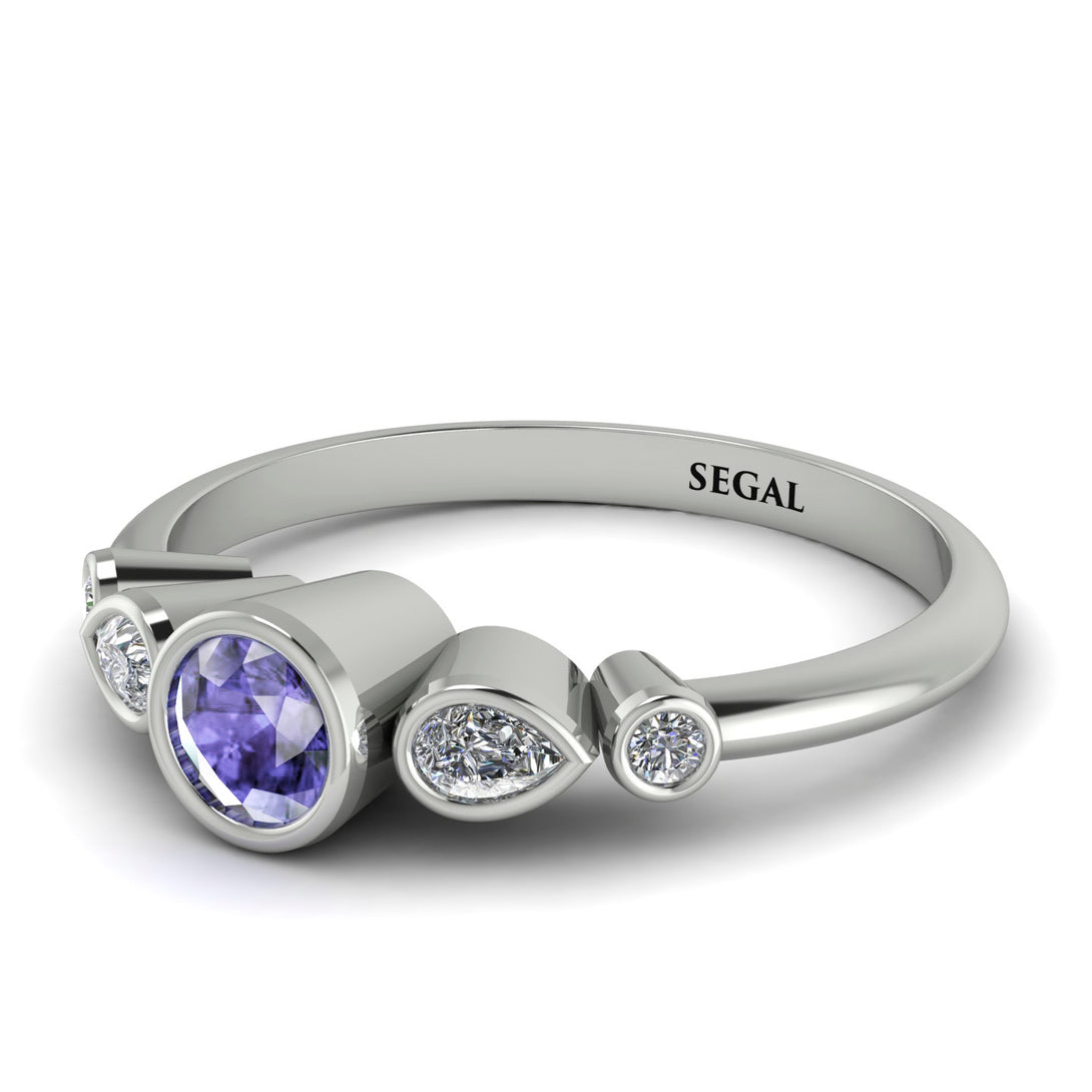 Bezel Symmetrical Tanzanite Ring - Ivy No. 203