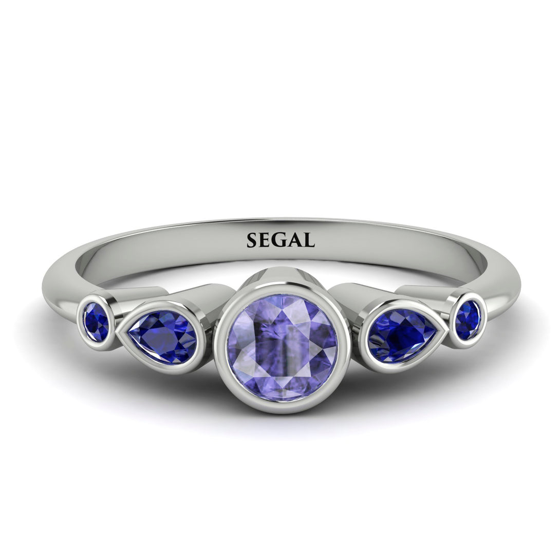 Bezel Symmetrical Tanzanite Ring - Ivy No. 215