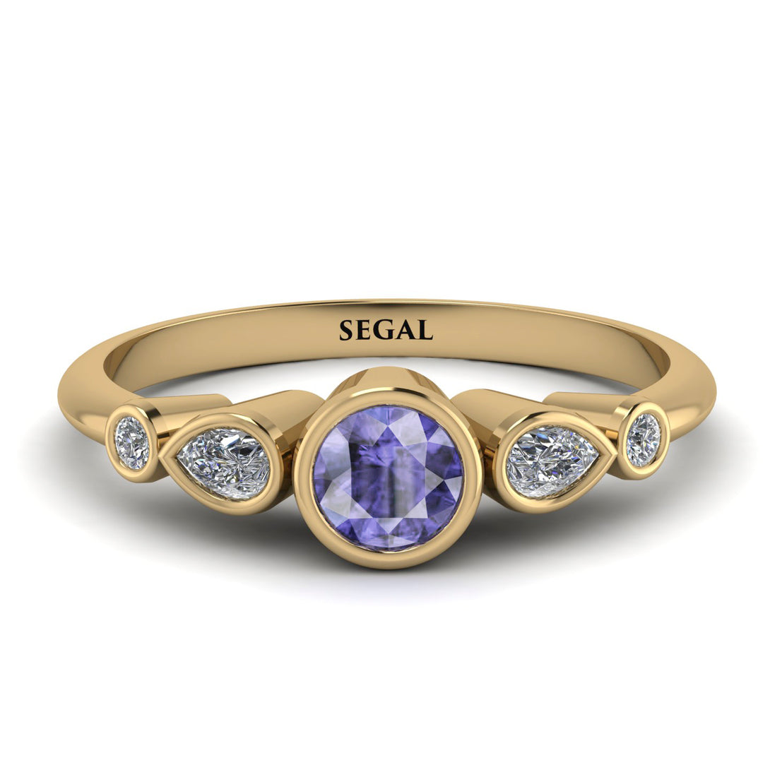 Bezel Symmetrical Tanzanite Ring - Ivy No. 201