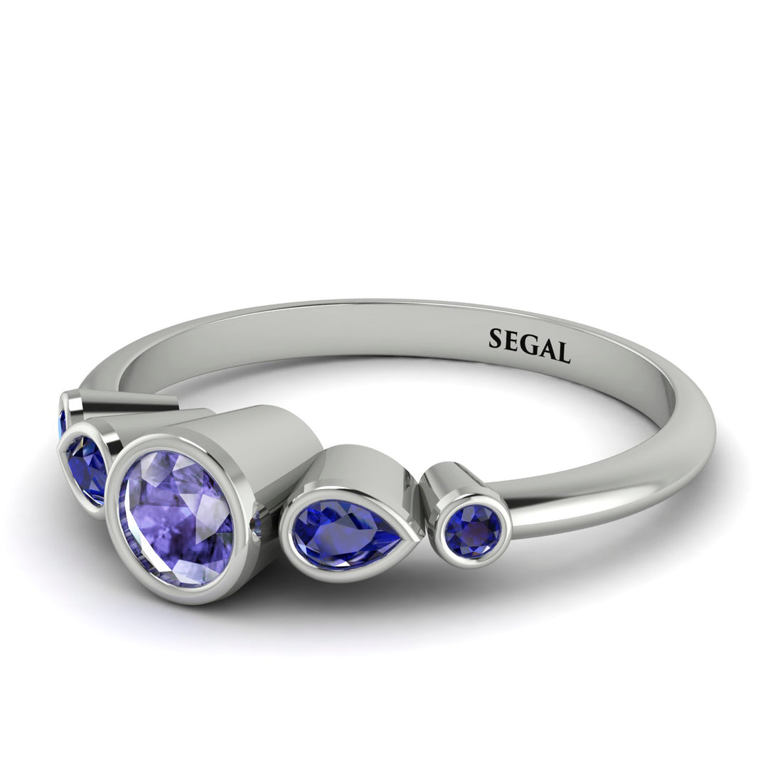 Bezel Symmetrical Tanzanite Ring - Ivy No. 215