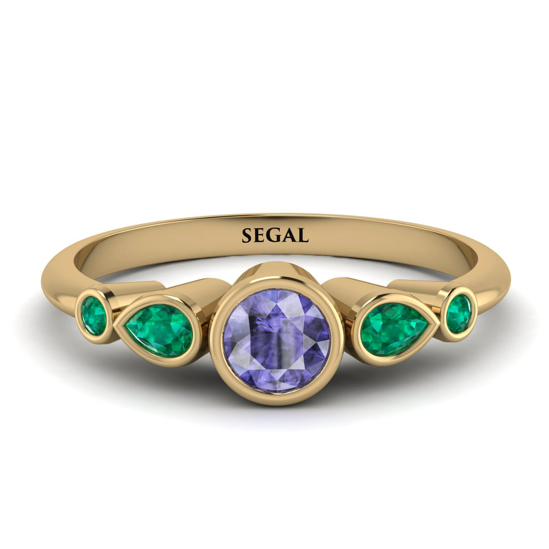 Bezel Symmetrical Tanzanite Ring - Ivy No. 204