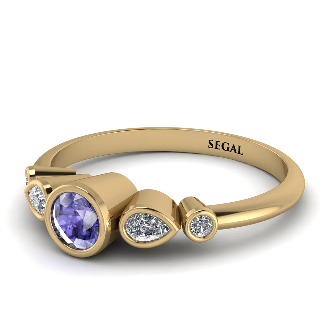 Bezel Symmetrical Tanzanite Ring - Ivy No. 201