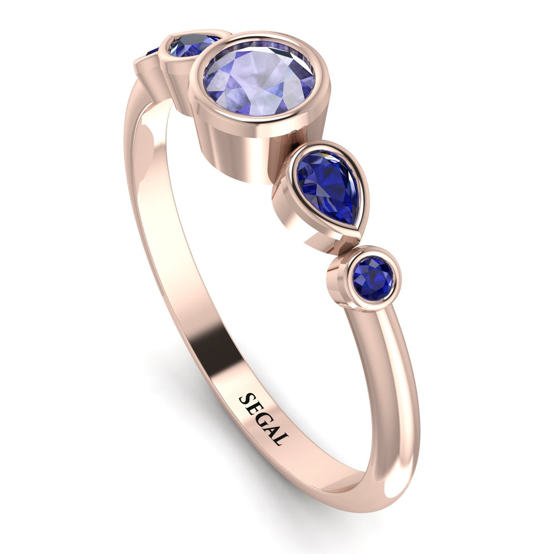 Bezel Symmetrical Tanzanite Ring - Ivy No. 214