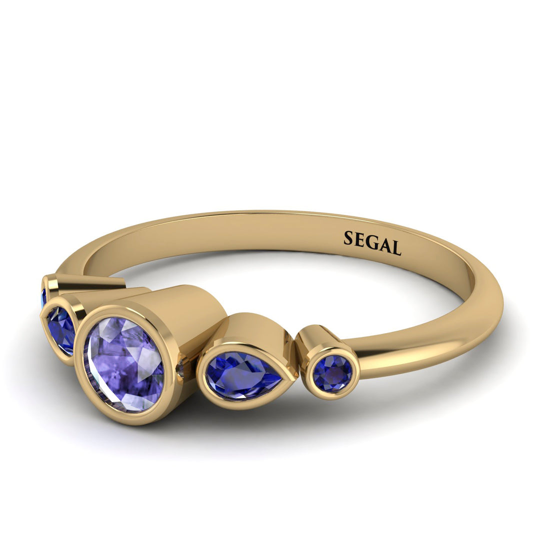 Bezel Symmetrical Tanzanite Ring - Ivy No. 213