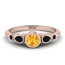 Bezel Symmetrical Yellow Diamond Ring - Ivy No. 1008 image 1