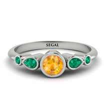Bezel Symmetrical Yellow Diamond Ring - Ivy No. 1006 image 1