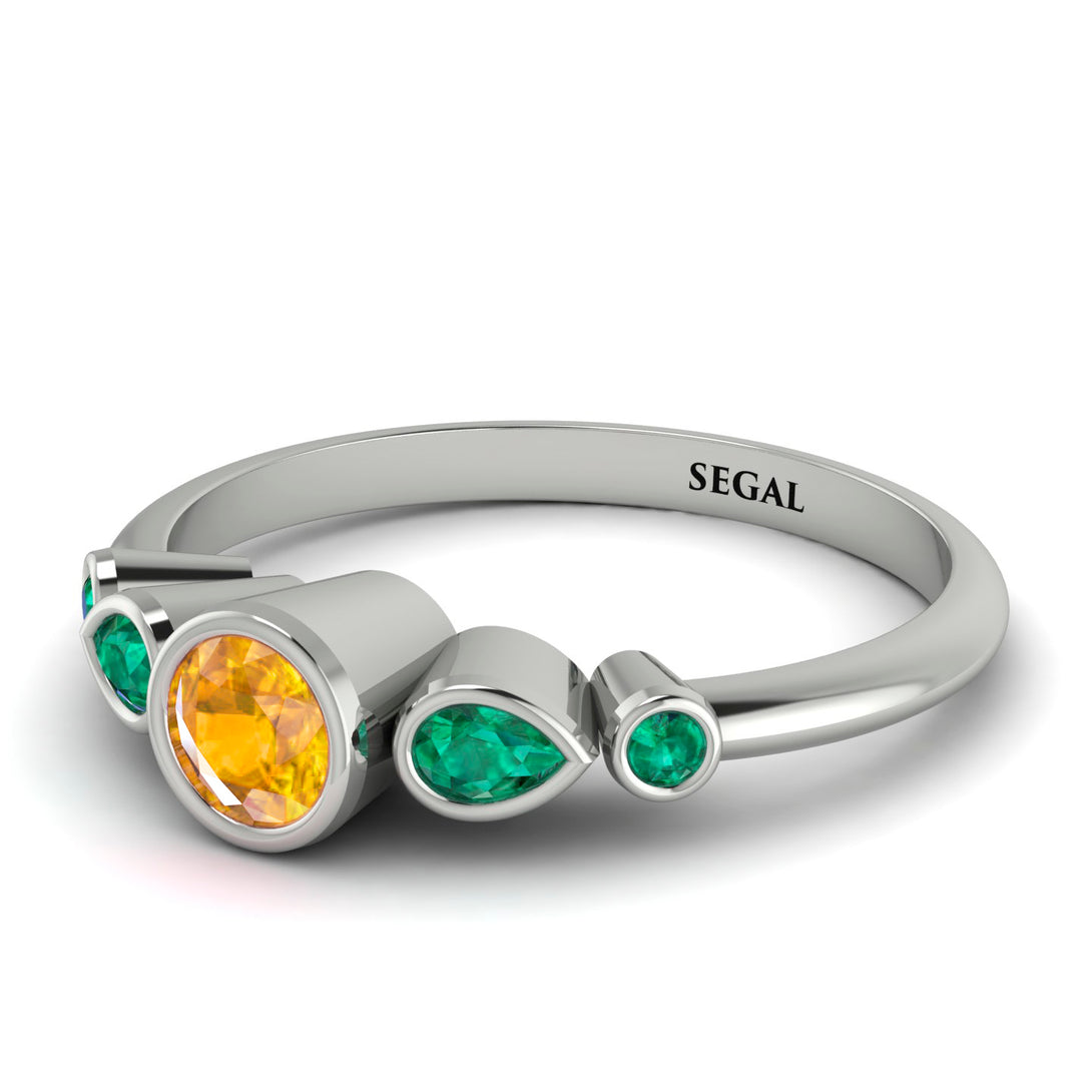Bezel Symmetrical Yellow Diamond Ring - Ivy No. 1006