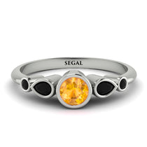 Bezel Symmetrical Yellow Diamond Ring - Ivy No. 1009 image 1