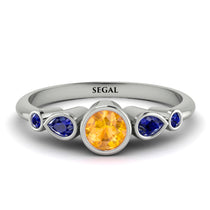 Bezel Symmetrical Yellow Diamond Ring - Ivy No. 1015 image 1