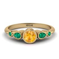 Bezel Symmetrical Yellow Diamond Ring - Ivy No. 1004 image 1