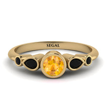 Bezel Symmetrical Yellow Diamond Ring - Ivy No. 1007 image 1