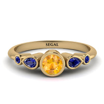Bezel Symmetrical Yellow Diamond Ring - Ivy No. 1013 image 1