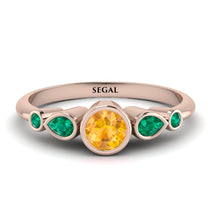 Bezel Symmetrical Yellow Diamond Ring - Ivy No. 1005 image 1
