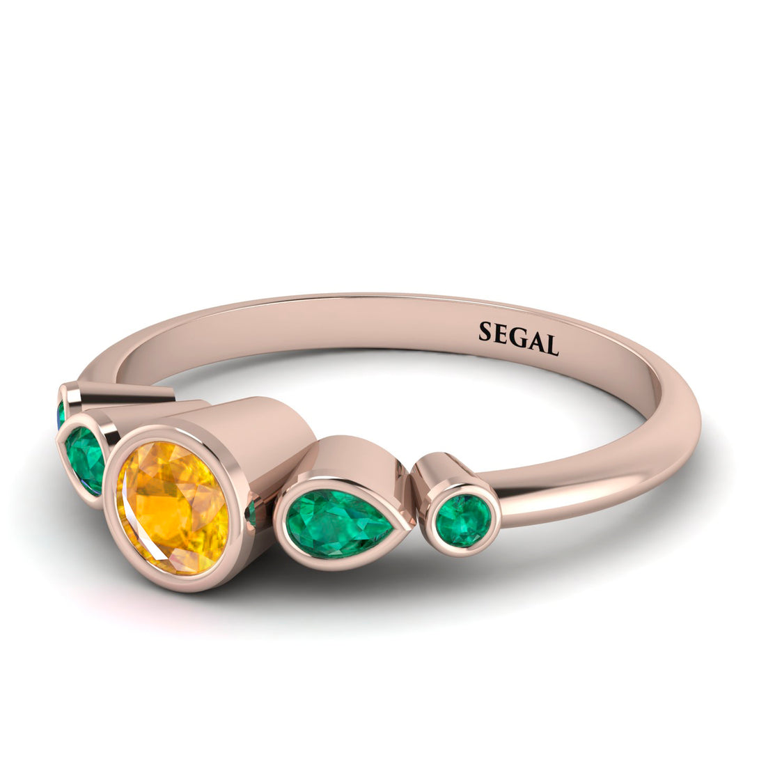 Bezel Symmetrical Yellow Diamond Ring - Ivy No. 1005