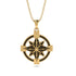 Black Diamond-Encrusted Compass Charm Necklace - Celeste No. 7 image 1