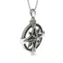 Black Diamond-Encrusted Compass Charm Necklace - Celeste No. 9