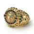 Black Diamond Royal Lion Men Signet Ring - Terry No. 7