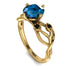 Blue Topaz Blossom 14K Golden Nature Inspired Engagement Ring - Haley No. 507