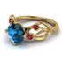 Blue Topaz Blossom 14K Golden Nature Inspired Engagement Ring - Haley No. 510