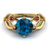 Blue Topaz Blossom 14K Golden Nature Inspired Engagement Ring - Haley No. 510