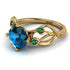 Blue Topaz Blossom 14K Golden Nature Inspired Engagement Ring - Haley No. 504