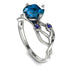 Blue Topaz Blossom 14K Golden Nature Inspired Engagement Ring - Haley No. 515