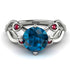 Blue Topaz Blossom 14K Golden Nature Inspired Engagement Ring - Haley No. 512 image 2